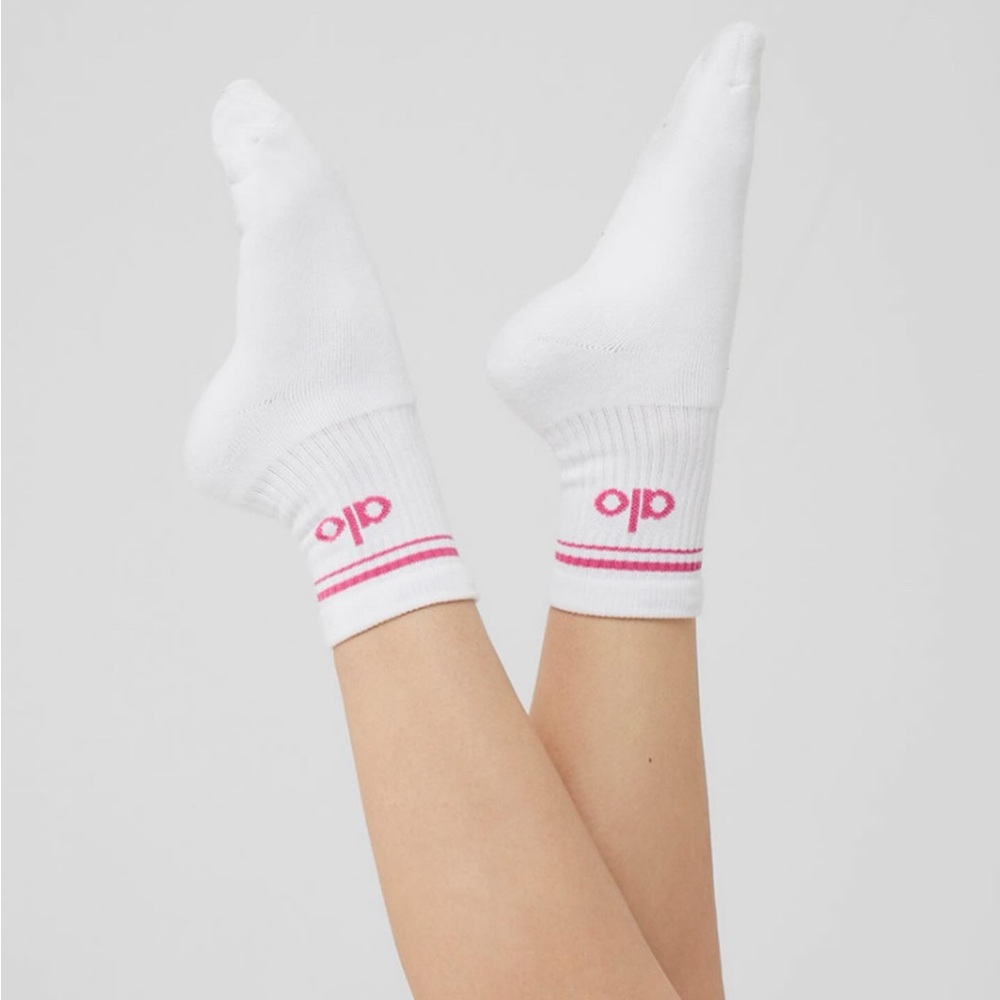 Alo Half Crew Socks Pink Summer Crush